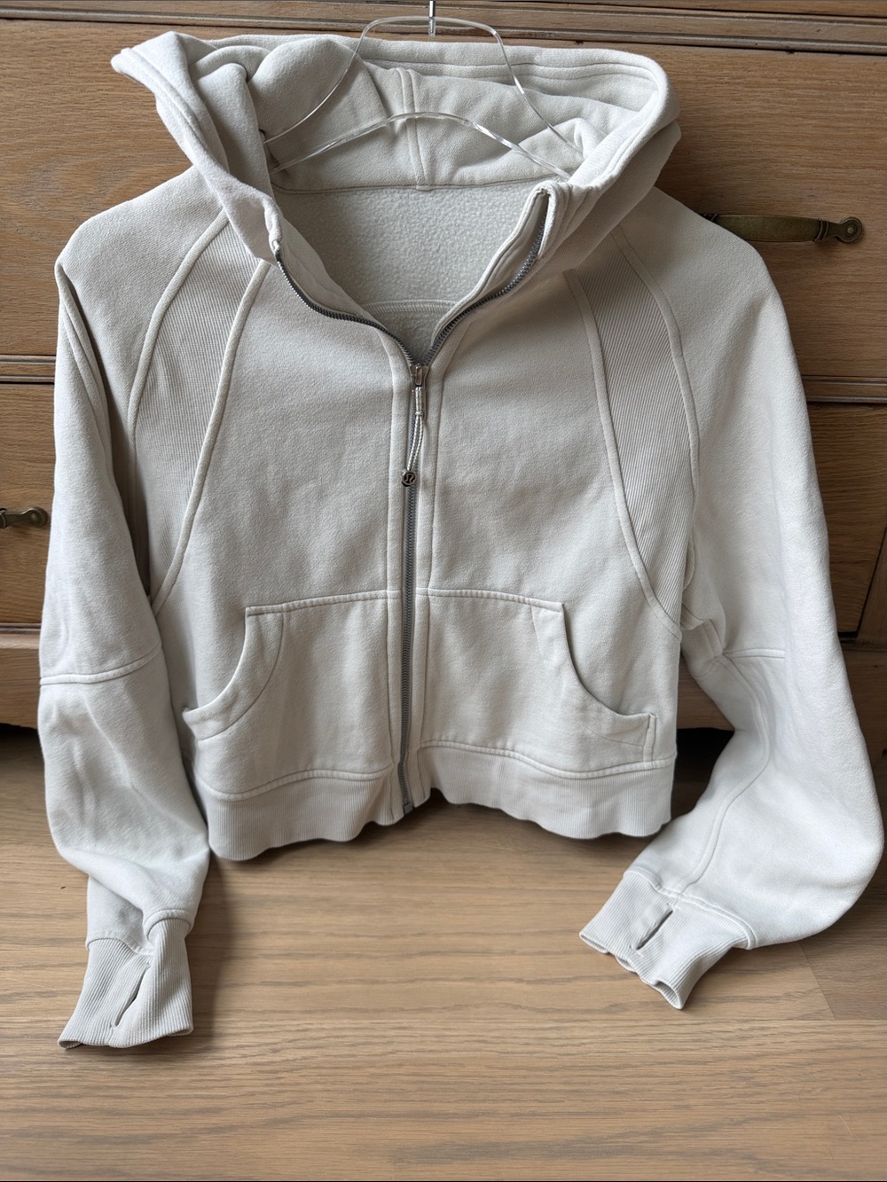 Lululemon scuba hoodie xs s great condition cream zip up sweatshirt workout